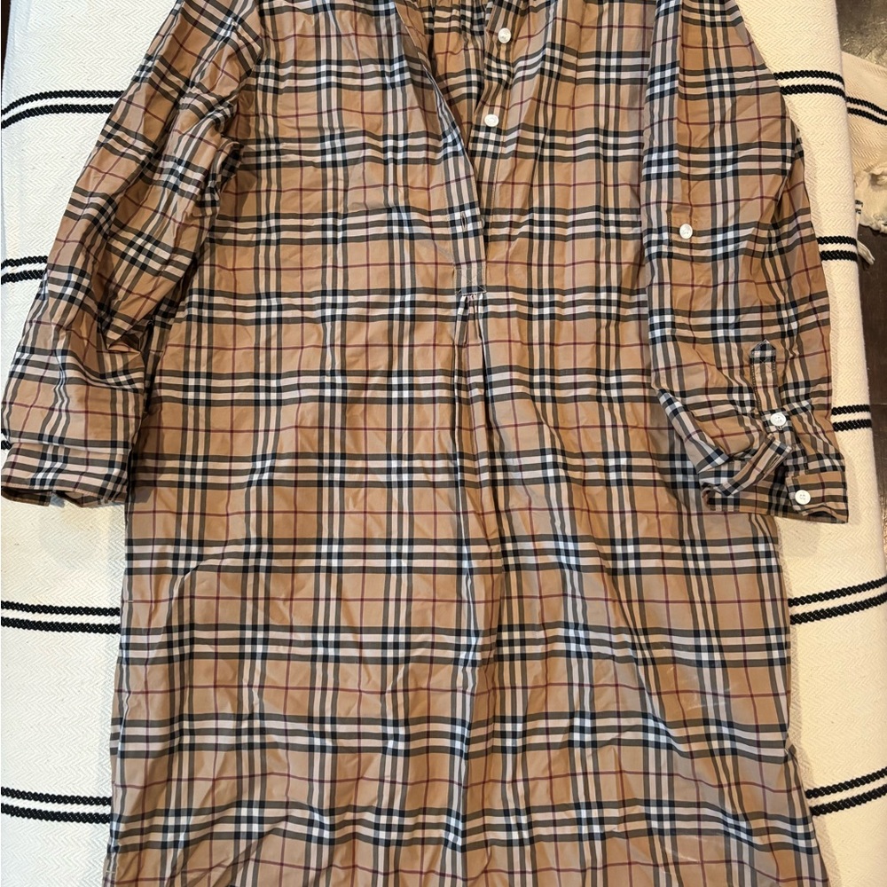 Burberry Tan and Black Plaid Casual dress